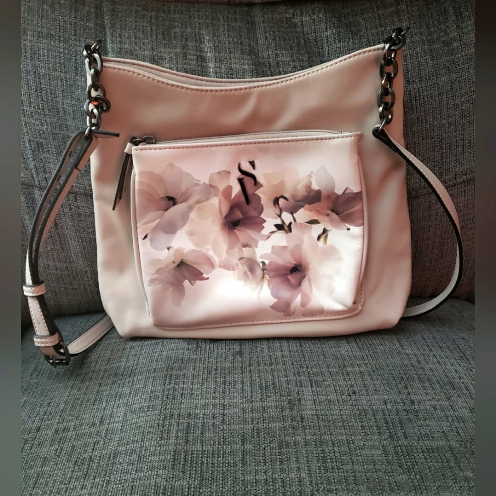 Simply Vera Vera Wang Remsen Crossbody Bag Handbag Purse color:Cream Xray Floral